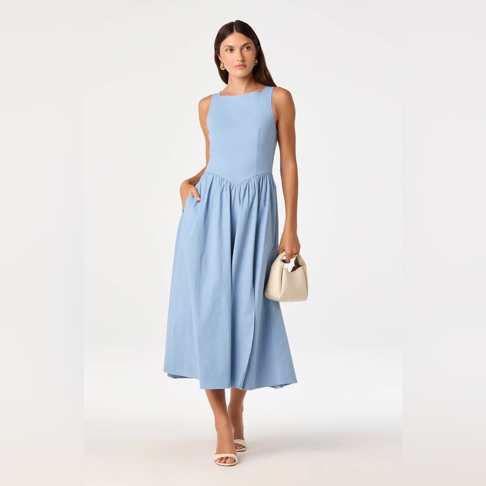 ASTR the Label Bow Back Apron Midi Dress – Open Back – Size Large